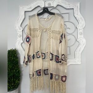 Listicle Crochet Cover-up or Lightweight Jacket Size Large